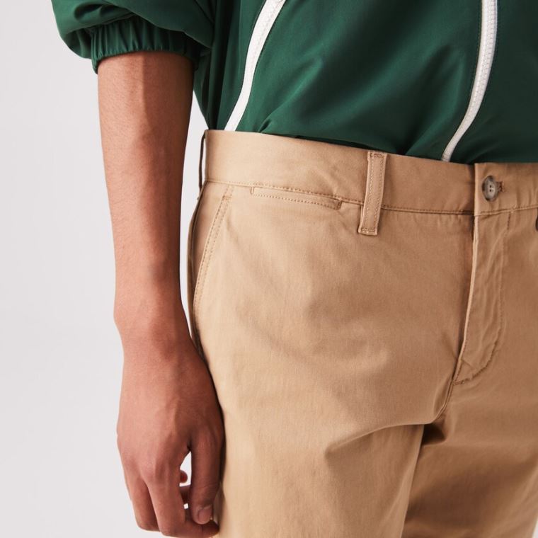 Lacoste Slim Fit Stretch Gabardine Shorts Bézs | 8w04RvnJ