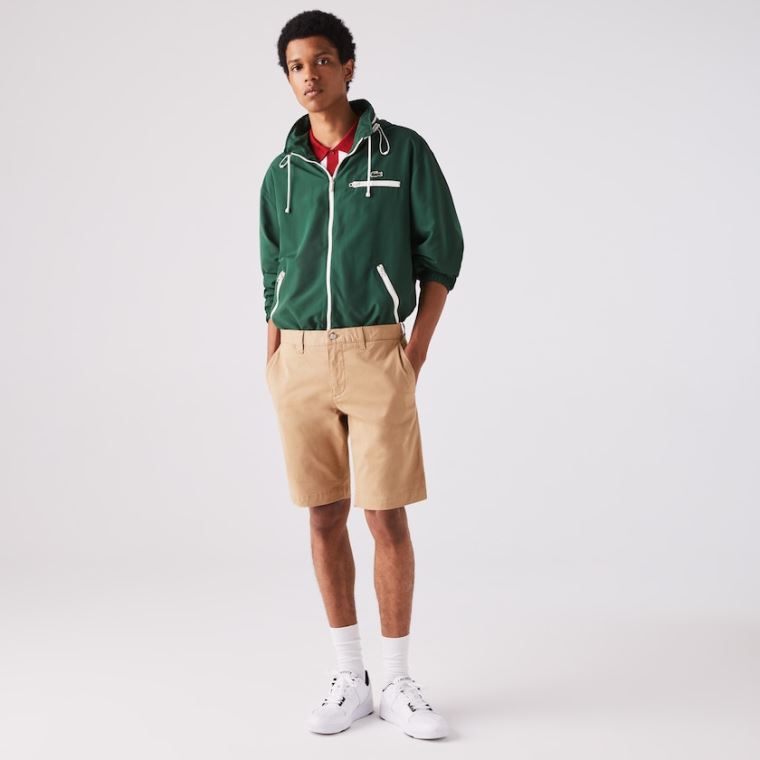 Lacoste Slim Fit Stretch Gabardine Shorts Bézs | 8w04RvnJ