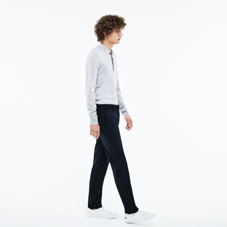 Lacoste Slim Fit Stretch Twill Chino Pants Sötétkék Kék | XXBVWWuc