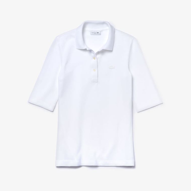 Lacoste Slim Fit Supple Pamut Polo Fehér | qBokCzBJ