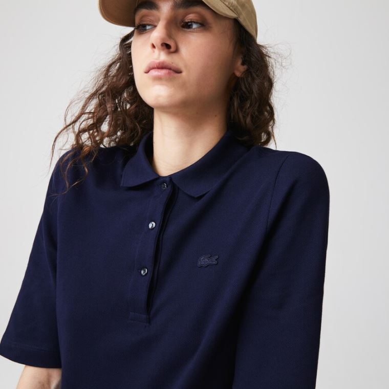 Lacoste Slim Fit Supple Pamut Polo Sötétkék Kék | Ivu0de0Y