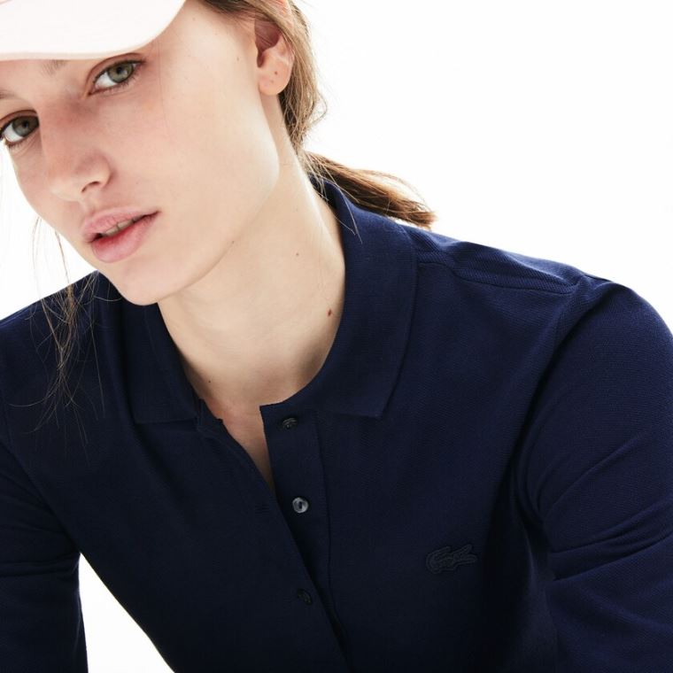 Lacoste Slim Fit Supple Pamut Polo Sötétkék Kék | Ivu0de0Y