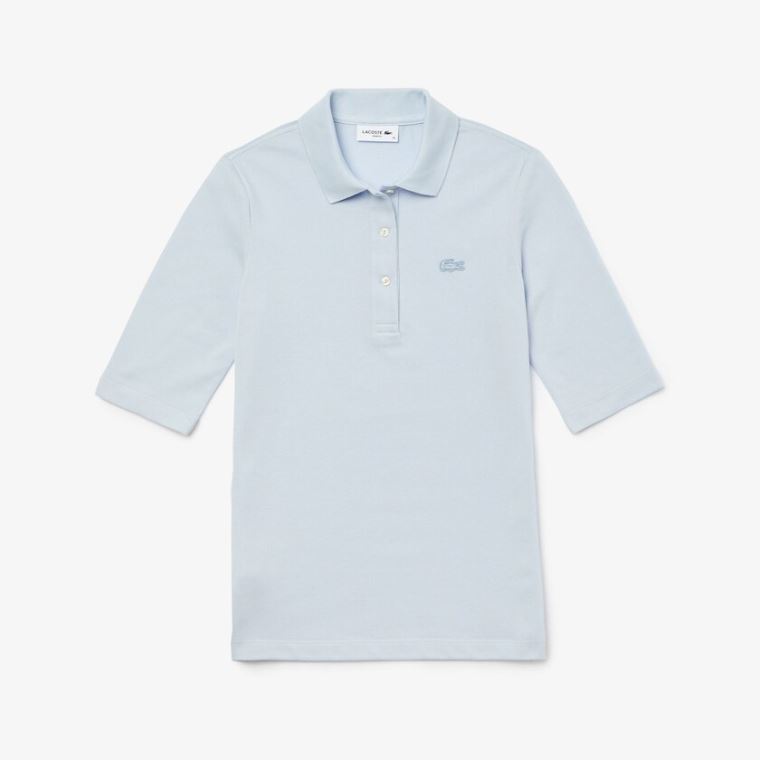 Lacoste Slim Fit Supple Pamut Polo Világos Kék | HYIjVjsI