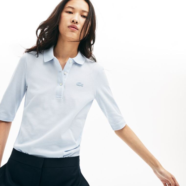 Lacoste Slim Fit Supple Pamut Polo Világos Kék | HYIjVjsI