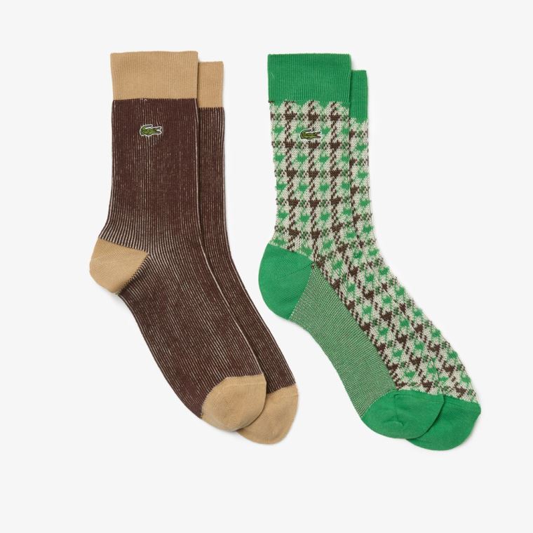 Lacoste Sock Two-Pack Bézs Zöld Barna Bézs | cphZaKco