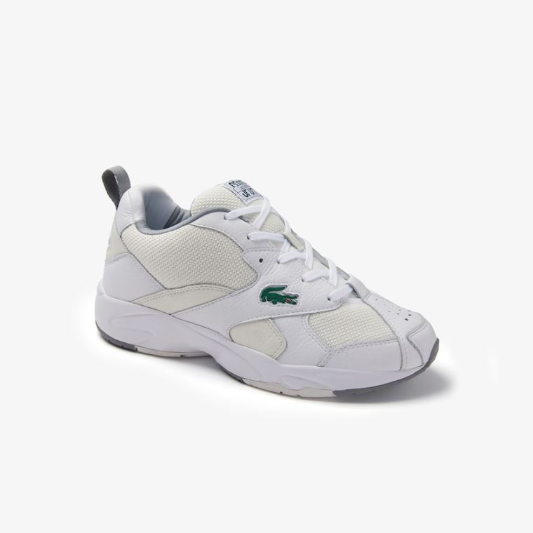 Lacoste Storm 96 Bőr and Textil Sneakers Fehér Fehér | 2afdmICt