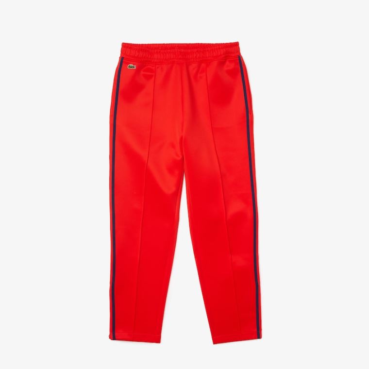 Lacoste Straight Cut Contrast Bands Tracksuit Pants Piros Kék Piros | 66JkjQq1