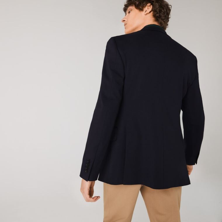 Lacoste Stretch Buttoned Straight Fit Blazer Sötétkék Kék | EkabIX4C