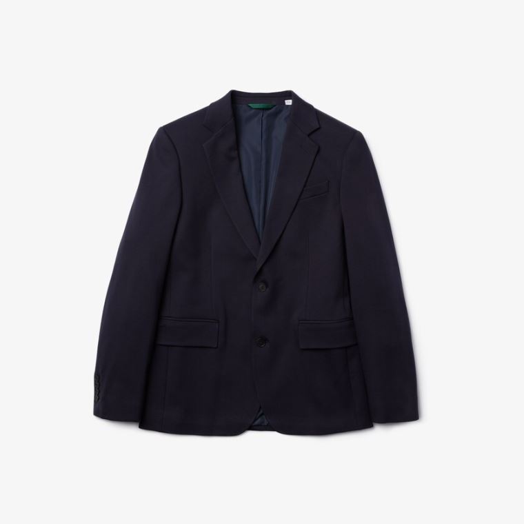 Lacoste Stretch Buttoned Straight Fit Blazer Sötétkék Kék | EkabIX4C