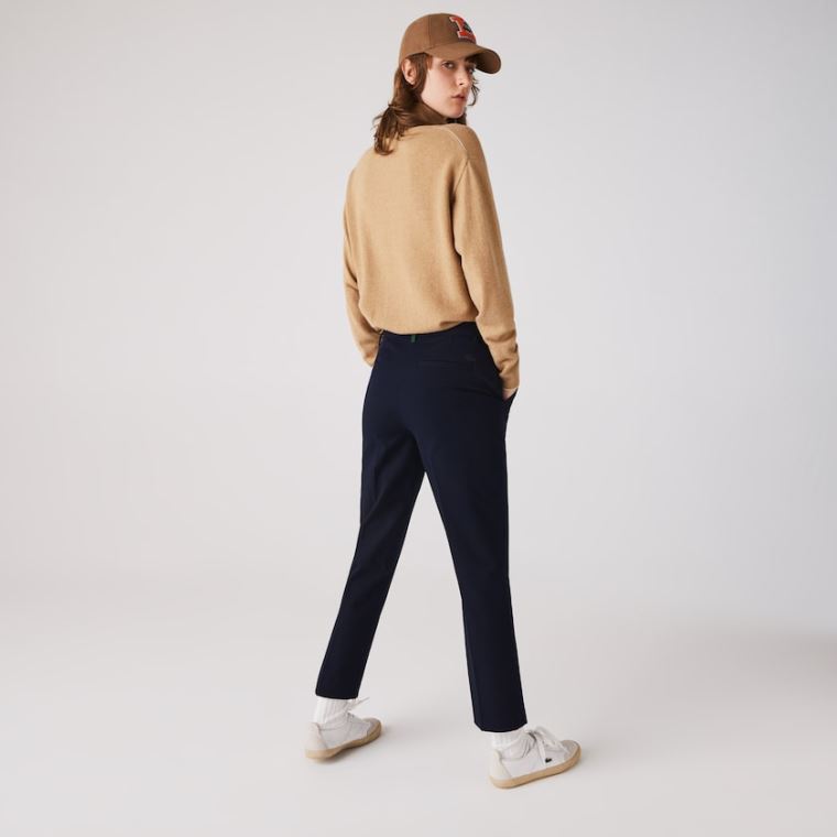 Lacoste Stretch Pamut Chinos Sötétkék Kék | 7N8iLXNZ