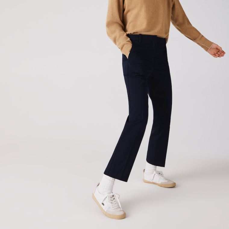 Lacoste Stretch Pamut Chinos Sötétkék Kék | 7N8iLXNZ