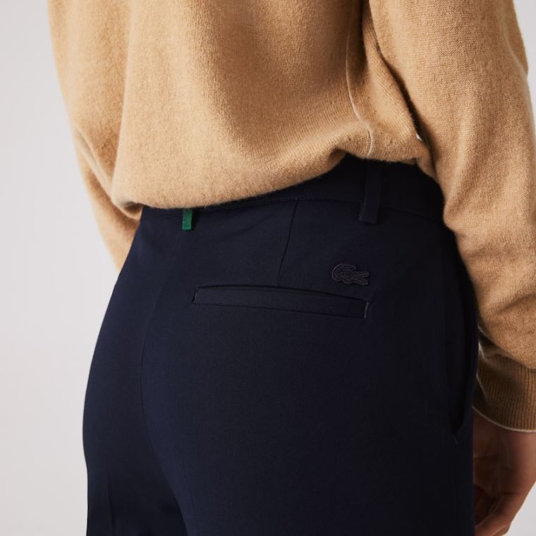 Lacoste Stretch Pamut Chinos Sötétkék Kék | 7N8iLXNZ