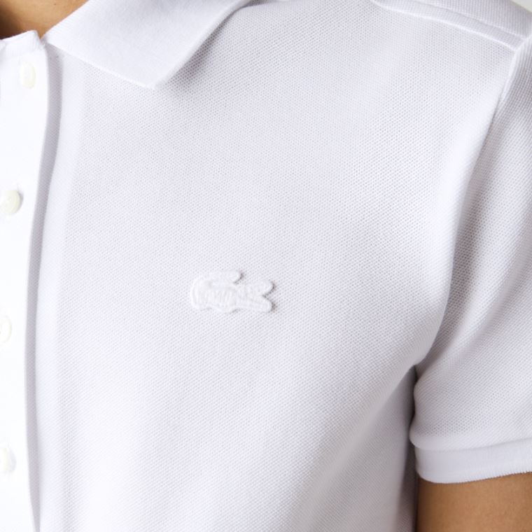 Lacoste Stretch Pamut Piqué Polo Shirt Fehér | huS0DP7v