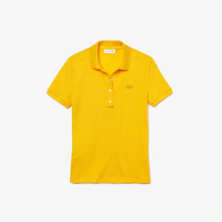 Lacoste Stretch Pamut Piqué Polo Shirt Sárga | 9050eXz5