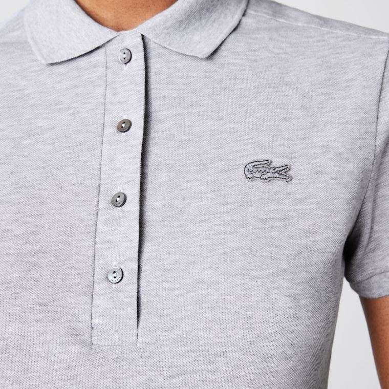 Lacoste Stretch Pamut Piqué Polo Shirt Szürke | Dzmgvho0