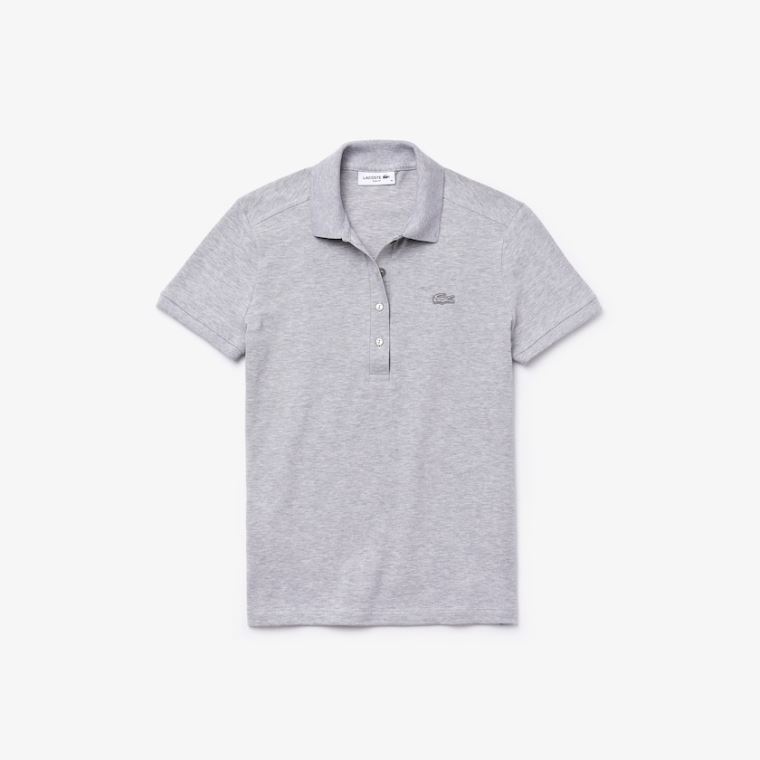 Lacoste Stretch Pamut Piqué Polo Shirt Szürke | Dzmgvho0