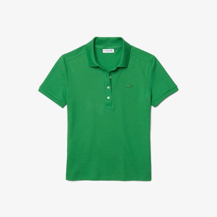 Lacoste Stretch Pamut Piqué Polo Shirt Zöld | A2KwkABV