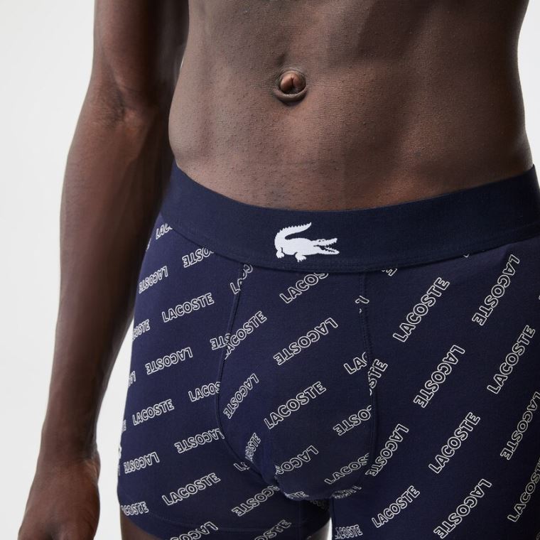 Lacoste Stretch Pamut Trunk 3-Pack Sötétkék Kék Fehér Szürke Sötétkék Kék | Mgx9OqZD