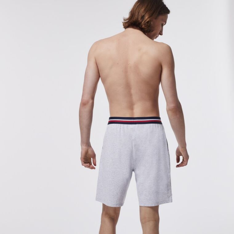 Lacoste Striped-Derekú Long Boxer Briefs Szürke | 9adj1lCM