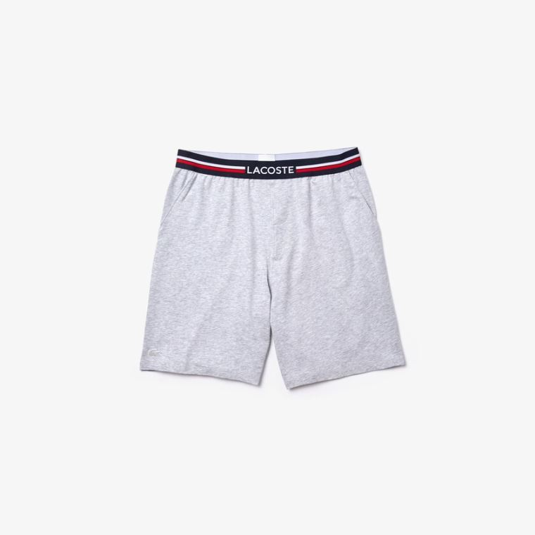 Lacoste Striped-Derekú Long Boxer Briefs Szürke | 9adj1lCM