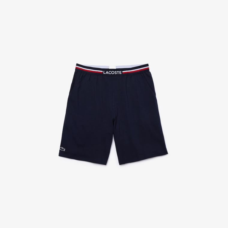 Lacoste Striped-Derekú Long Boxer Briefs Sötétkék Kék | sB6LnE7L