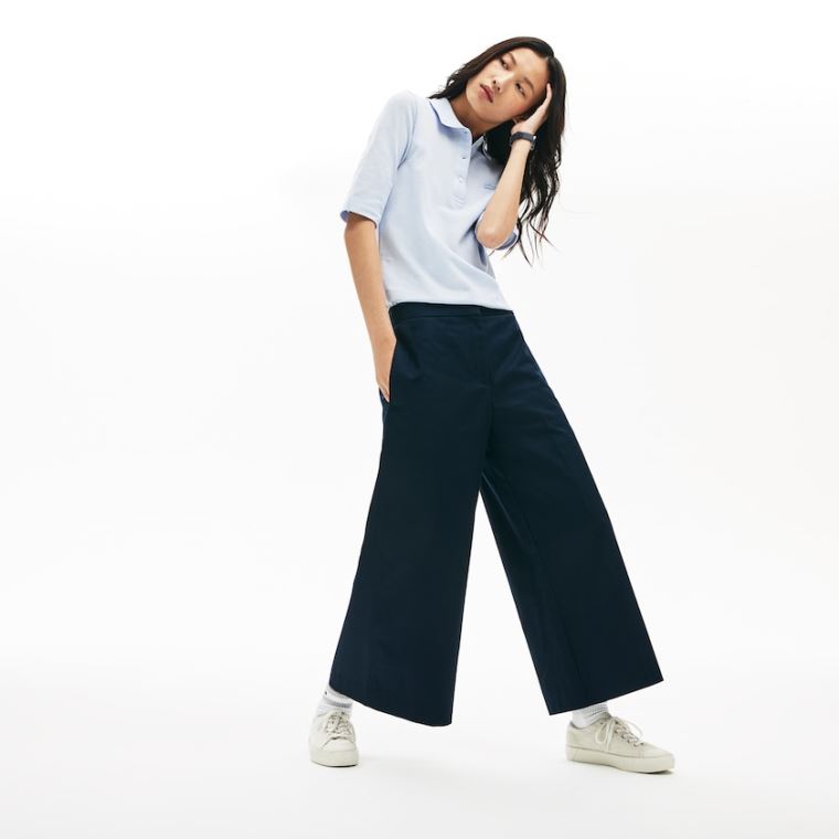 Lacoste Széles Cipő Cropped Pamut Pants Sötétkék Kék | nLZkMkqU