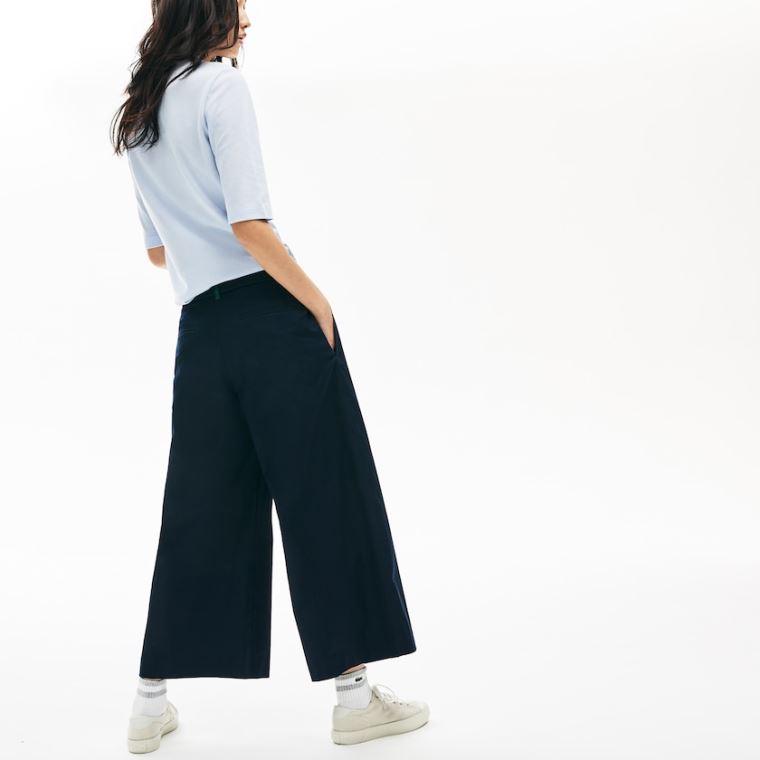 Lacoste Széles Cipő Cropped Pamut Pants Sötétkék Kék | nLZkMkqU