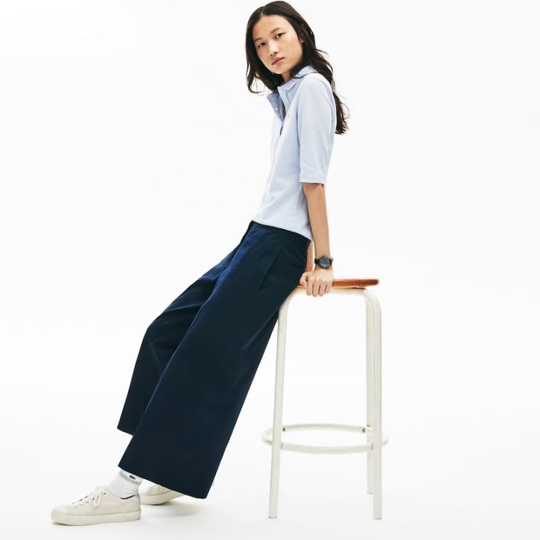 Lacoste Széles Cipő Cropped Pamut Pants Sötétkék Kék | nLZkMkqU