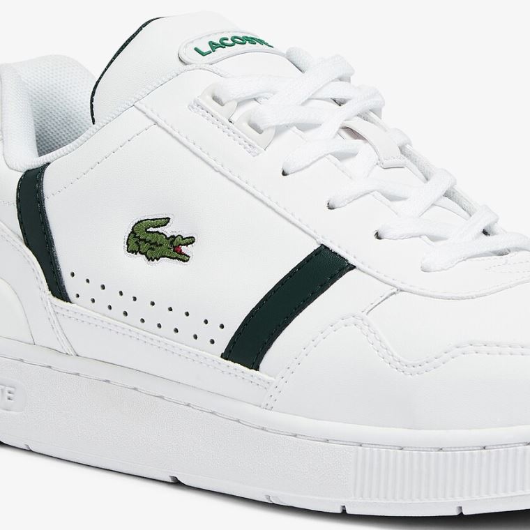 Lacoste T-Clip Bőr Sneakers Fehér | YK9NCnvk