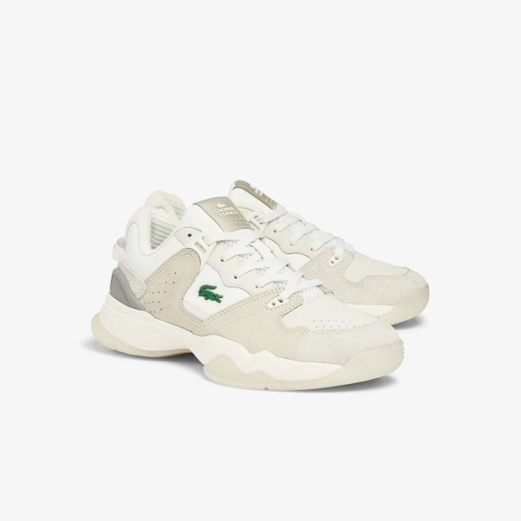 Lacoste T-Point Nubuck Bőr Sneakers Bézs | IPjx8u5d