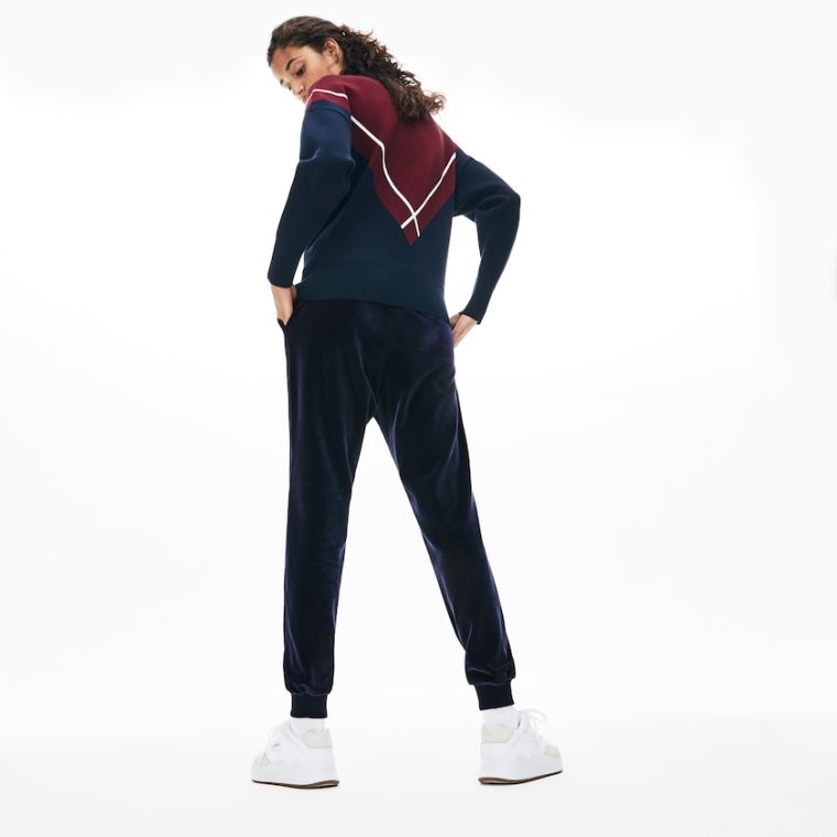 Lacoste Tapered Velour Terry Sweatpants Sötétkék Kék | y8JVo9PK