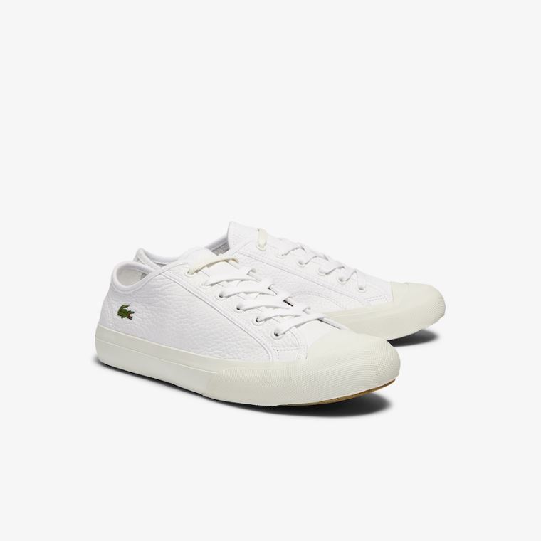 Lacoste Topskill Bőr Sneakers Fehér Szürke | ZokHikRB