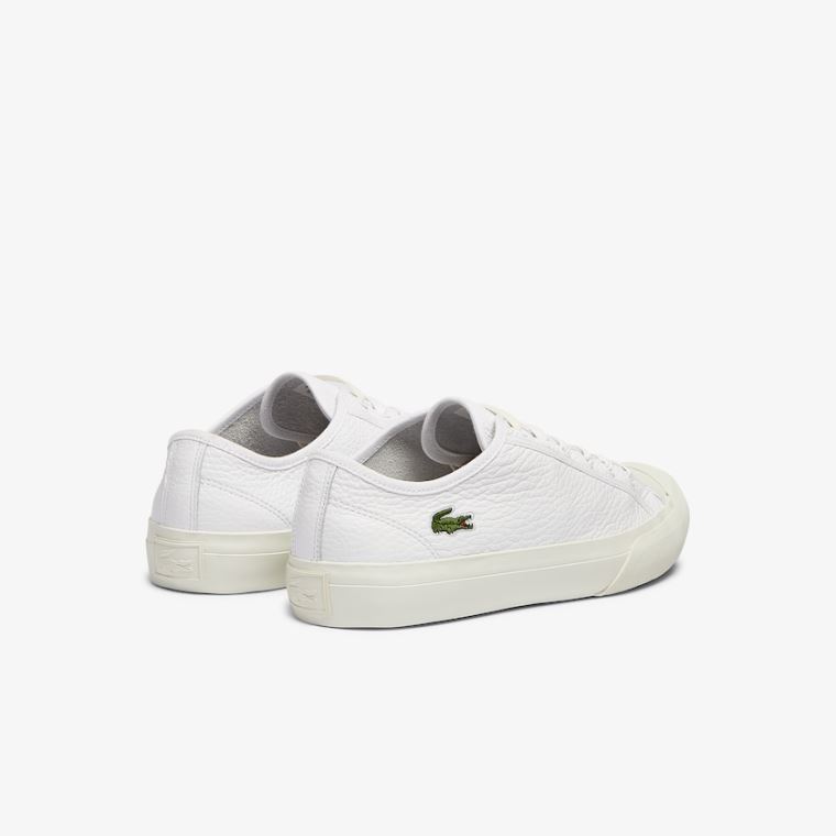 Lacoste Topskill Bőr Sneakers Fehér Szürke | ZokHikRB