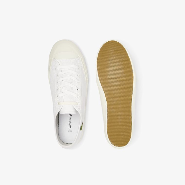 Lacoste Topskill Bőr Sneakers Fehér Szürke | ZokHikRB