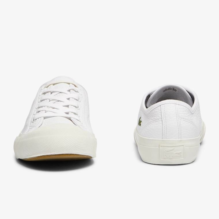 Lacoste Topskill Bőr Sneakers Fehér Szürke | ZokHikRB