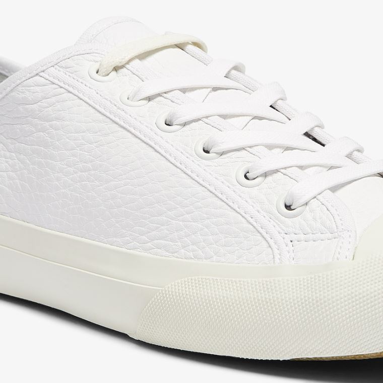 Lacoste Topskill Bőr Sneakers Fehér Szürke | ZokHikRB