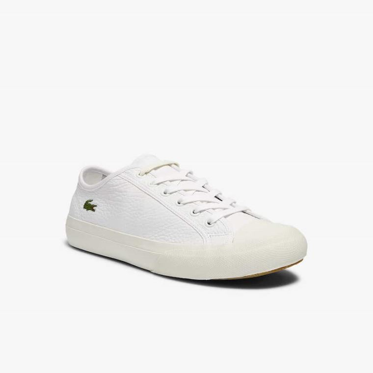 Lacoste Topskill Bőr Sneakers Fehér Szürke | ZokHikRB