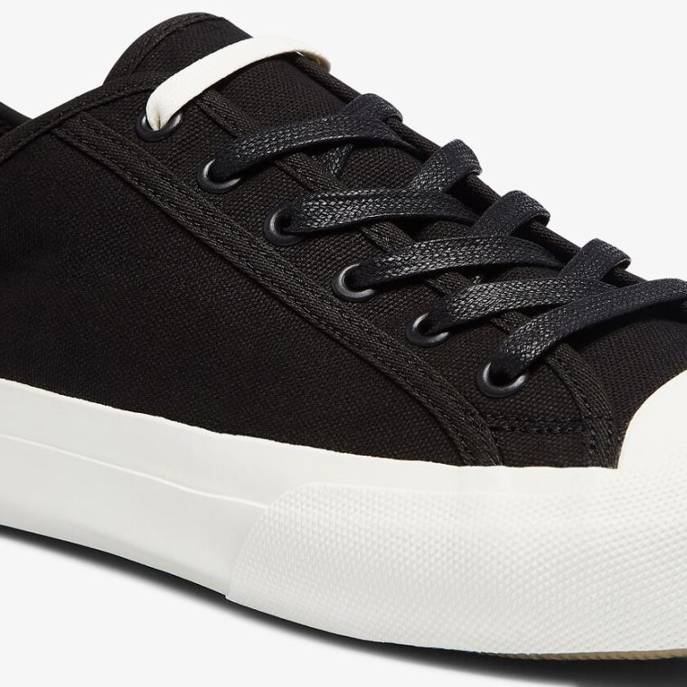 Lacoste Topskill Pamut Vászon Sneakers Fekete Szürke | oOIHbvJW