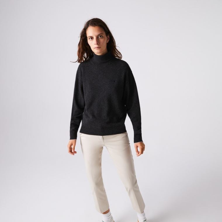 Lacoste Turtleneck Wool Pulóver Szürke | TSEdOYOy