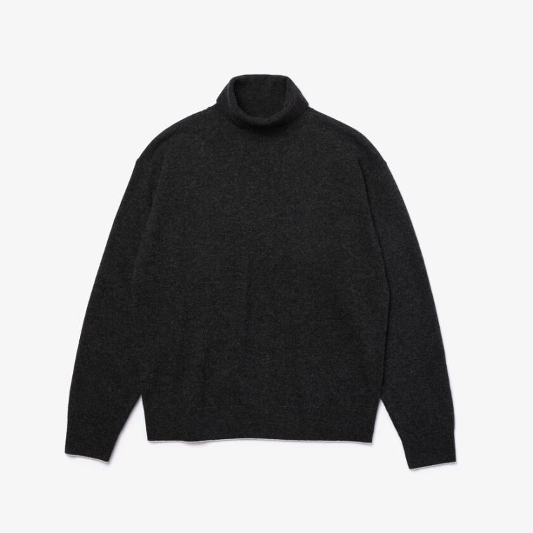 Lacoste Turtleneck Wool Pulóver Szürke | TSEdOYOy