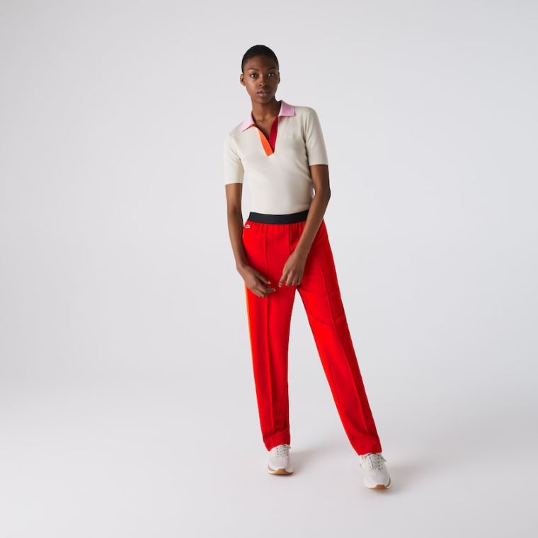 Lacoste Twill Flared Pants Piros | GmfT3OZV