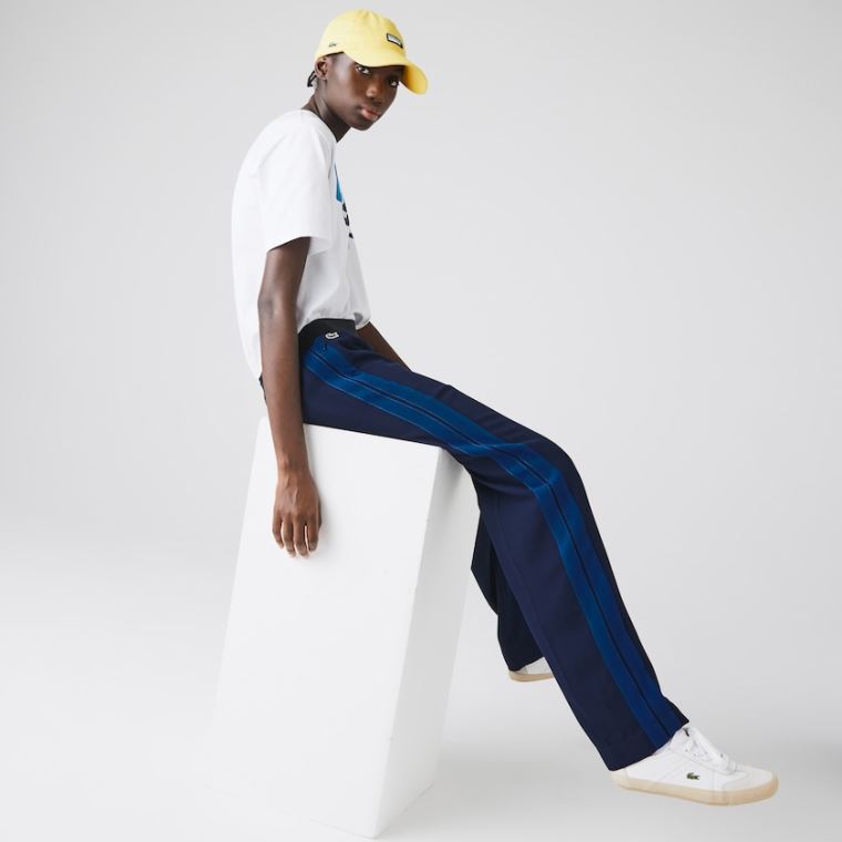 Lacoste Twill Flared Pants Sötétkék Kék Kék | oHKLyHID