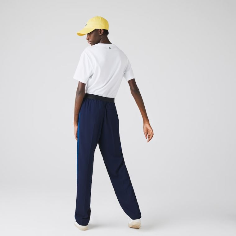 Lacoste Twill Flared Pants Sötétkék Kék Kék | oHKLyHID