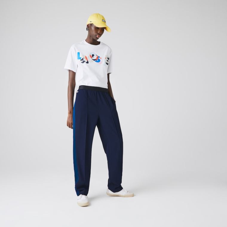 Lacoste Twill Flared Pants Sötétkék Kék Kék | oHKLyHID