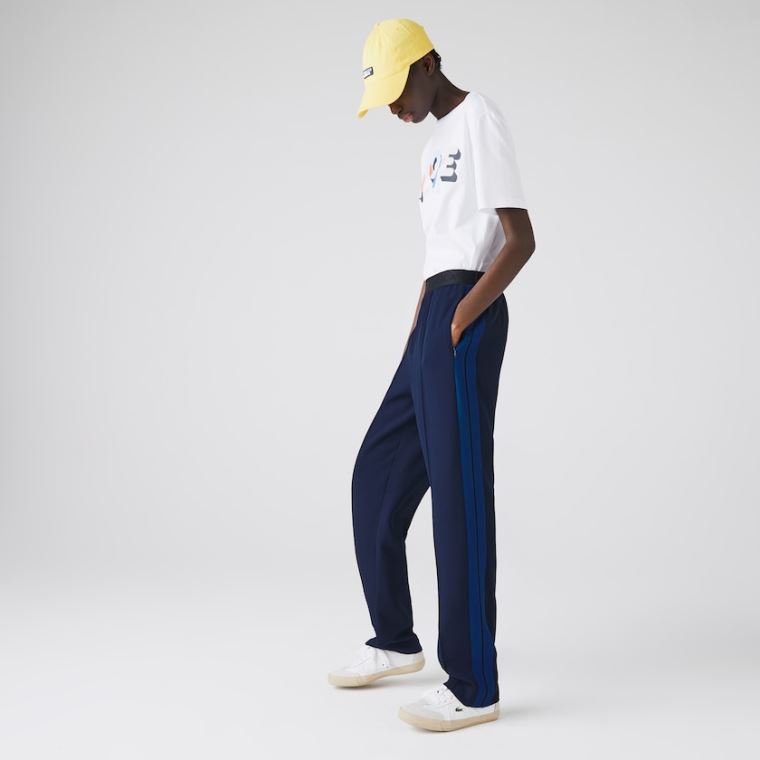 Lacoste Twill Flared Pants Sötétkék Kék Kék | oHKLyHID