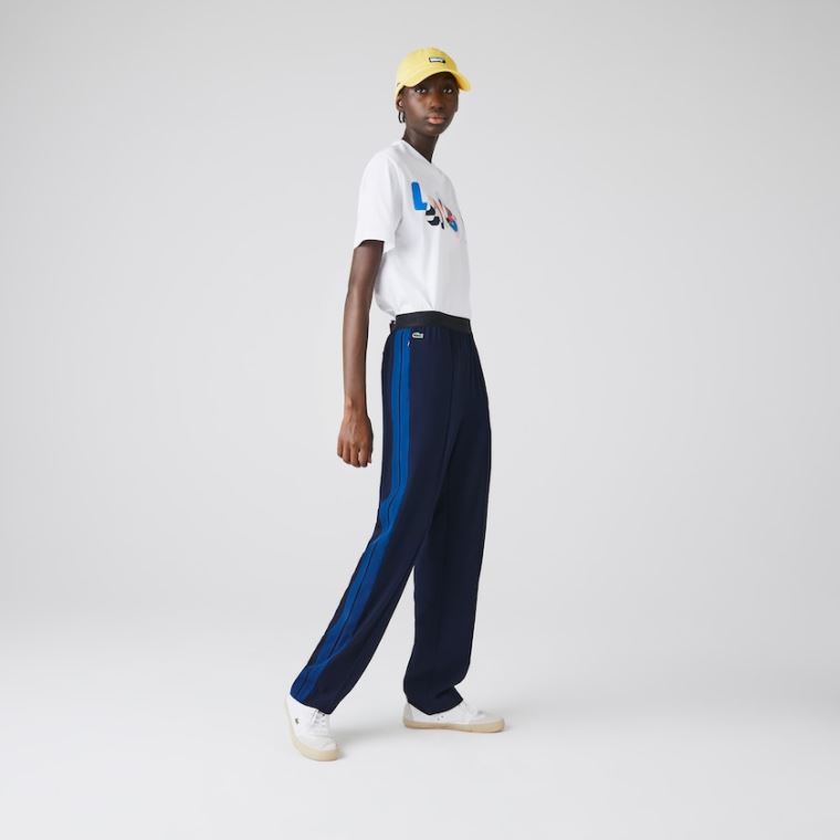 Lacoste Twill Flared Pants Sötétkék Kék Kék | oHKLyHID