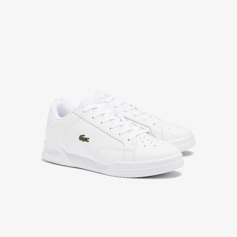 Lacoste Twin Serve Bőr Cupsole Sneakers Fehér | UP9y2es7