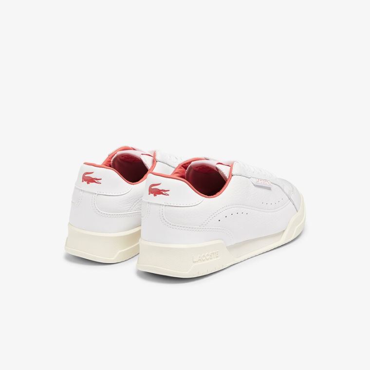 Lacoste Twin Serve Luxe Bőr Sneakers Fehér Bézs | w2LcyINi