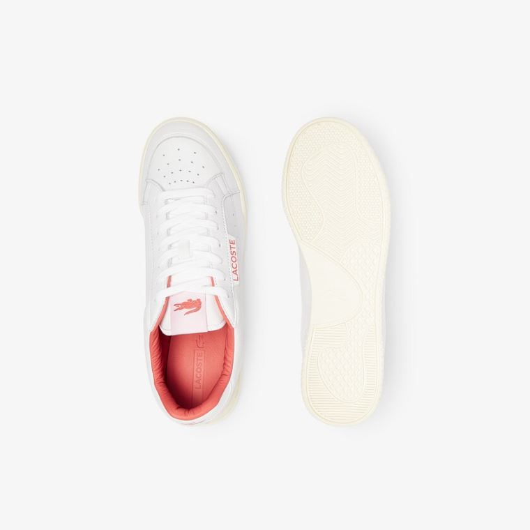 Lacoste Twin Serve Luxe Bőr Sneakers Fehér Bézs | w2LcyINi