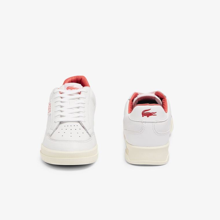 Lacoste Twin Serve Luxe Bőr Sneakers Fehér Bézs | w2LcyINi